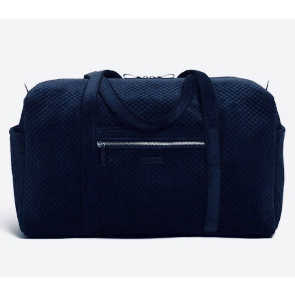 Vera Bradley Navy Blue Velvet Large Duffel Travel Bag